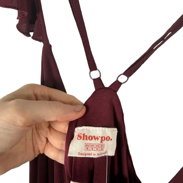 Showpo Trust Nobody Maxi‎ Dress Wine Red Wedding Guest NEW Womens UK 18 US 14 - Image 4