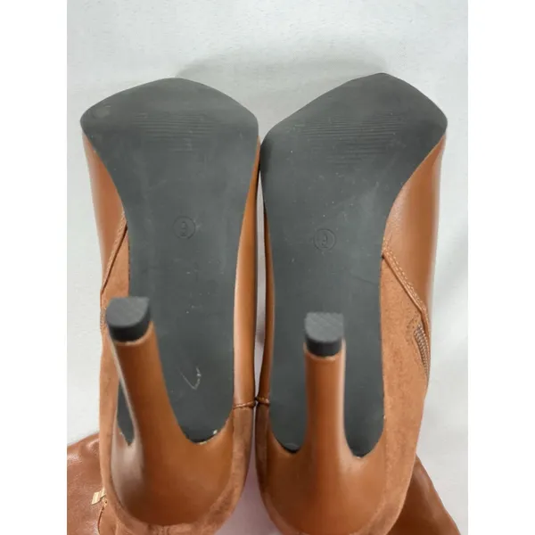 Womans Stiletto Otk Boots Size 9 Brown 1/4 Zip Pointed Toe NWOT - Image 5