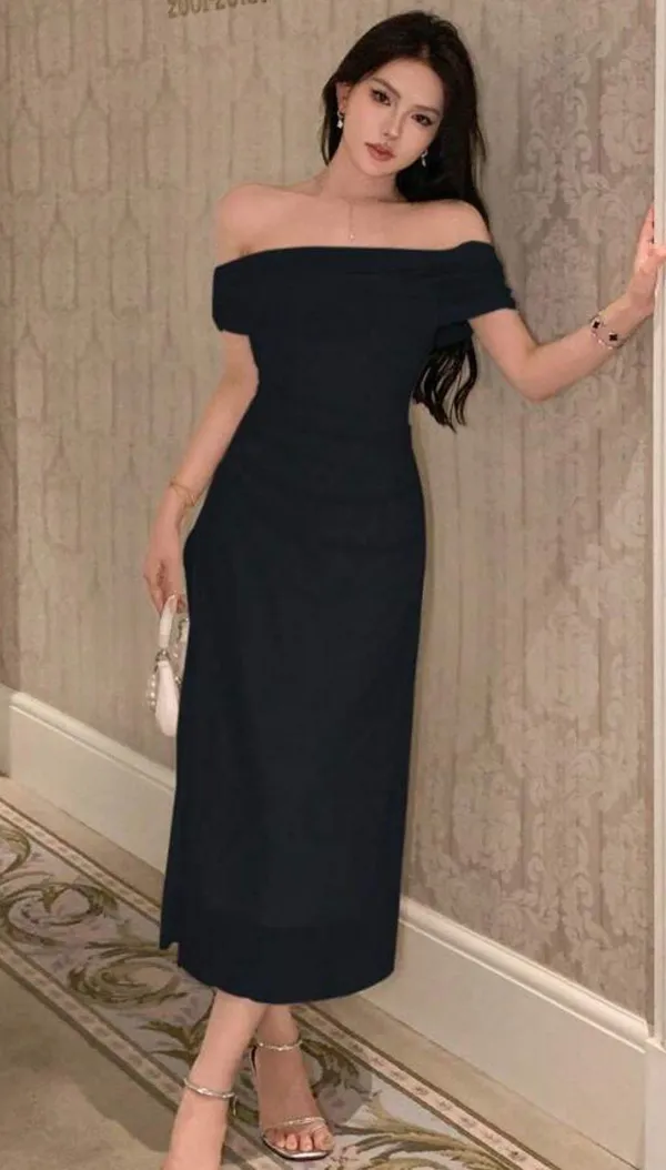 Black Midi Dress - Image 2