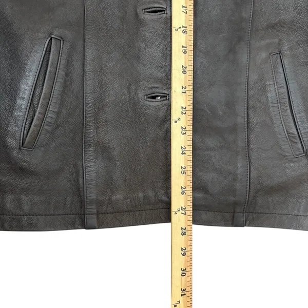 Vintage‎ German Real Leather Echtes Leder Women's Jacket Brown Sz L Waxed - Image 8