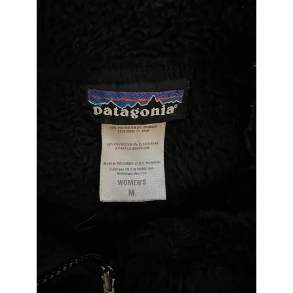 Patagonia Womens Black Fuzzy Full-Zip Hoodie Jacket Size M Polyester Warm & Soft - Image 7
