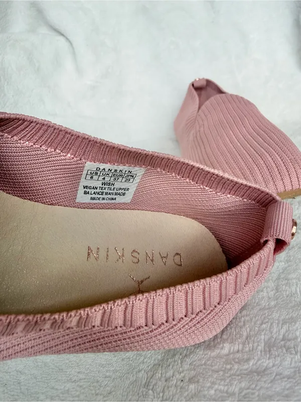 Danskin HOPE Ballet Flats Brown Ribbed Knit Slip On Memory Foam Womens 6 - Image 9