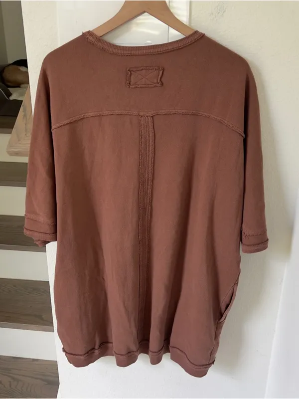 Free People Mari Muscle Pullover - Umber Earth Brown - Small - Image 5