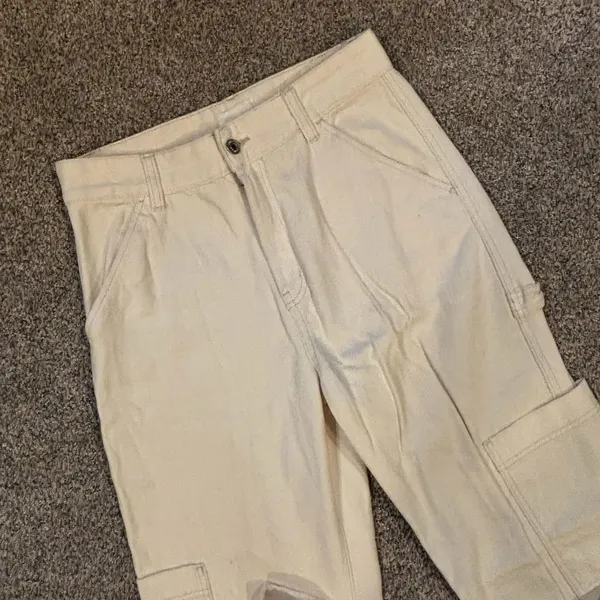 H&M Women Beige Utility Cargo Pants Size US 6 - Image 10