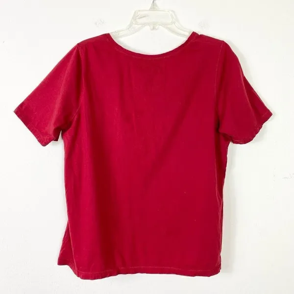 Avenue Vintage Henley Red Lace Pintucked Tshirt Size 14/16 - Image 2