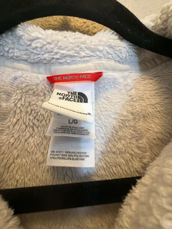The North Face White Faux Fur Fleece Full Zip Sleeveless Vest - Image 4