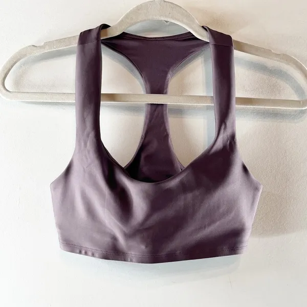 Alo Airlift Advantage Racerback Sports Bra Raisinette Purple Small - Image 4