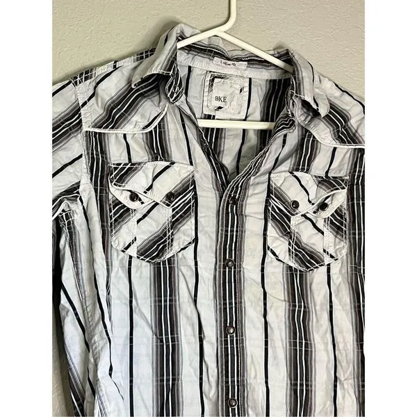 Bke slim fit pearl snap western shirt S - Image 2