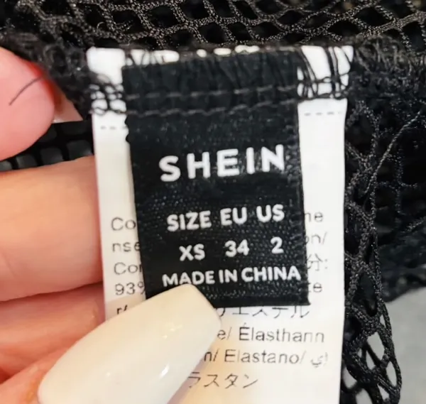 SheIn Black Mesh Punk Rave Mesh Fishnet Zip-up Top - Image 7