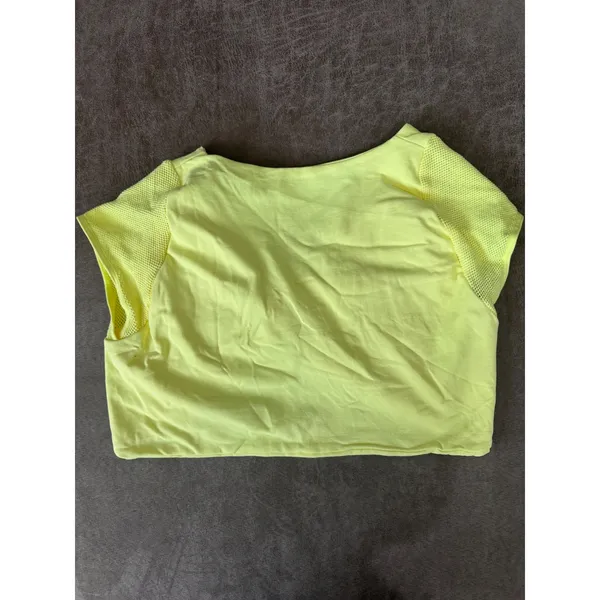 Free People FP Movement Hatch Shrug Citrus Neon Yellow Twist Front Crop Top XL - Image 4