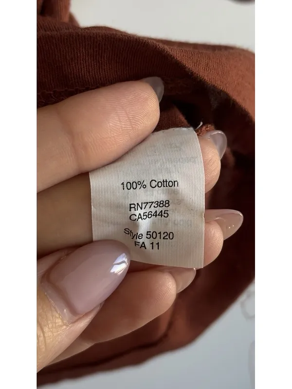 J Crew Pleated Scoop Neck 3/4 Sleeve Top Brown Rust Cotton Medium M - Image 6