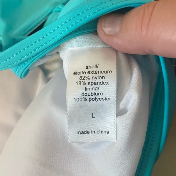 New NWT Indigo Sky Maurice's Teal Neck Tie Halter‎ Swim Top Size Large - Image 4