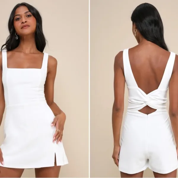 LULUS Bridal Bachelorette Engagement Bridal Shower Sexy Chic Honeymoon Romper - Image 5