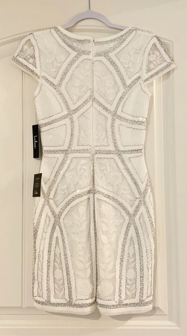 White Sequin Lulus Dress Mini - Image 2