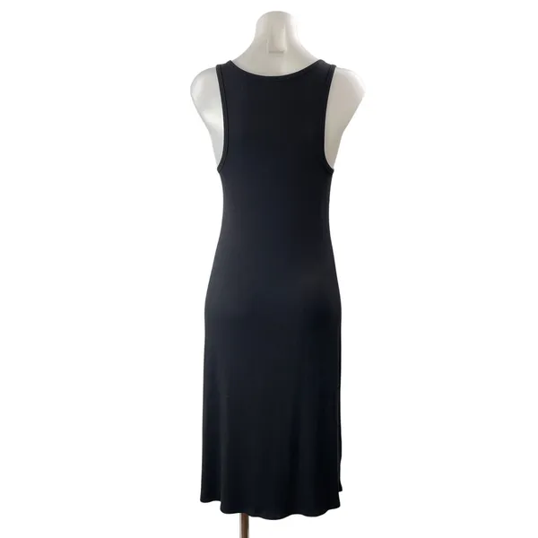Aritzia Wilfred Free Women's Black Sleeveless Ribbed Knit Tank Midi Dress Size M - Image 3