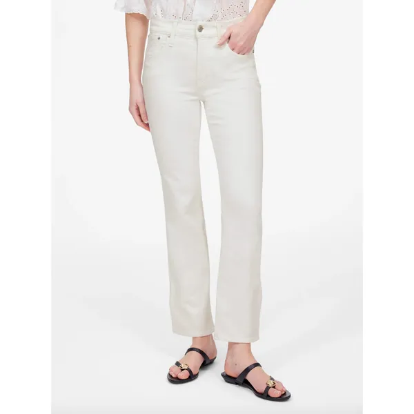 Madewell Kick Out Crop Jeans Pure White Stretch Mid Rise Flare NI961 US 33 NWT - Image 2