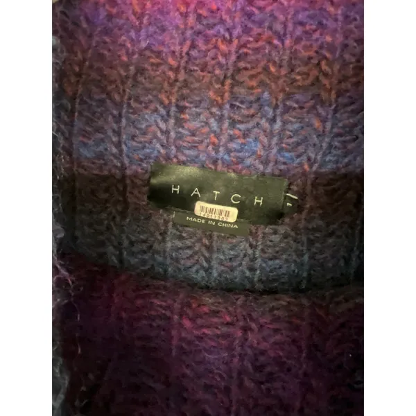 Hatch sz 1/Small Pink Purple Blue Striped Maternity Turtleneck Pullover Sweater - Image 5