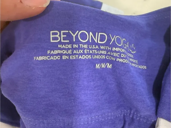 Beyond Yoga Purple and White Sports Bralette with Matching Skirt Set - Image 4