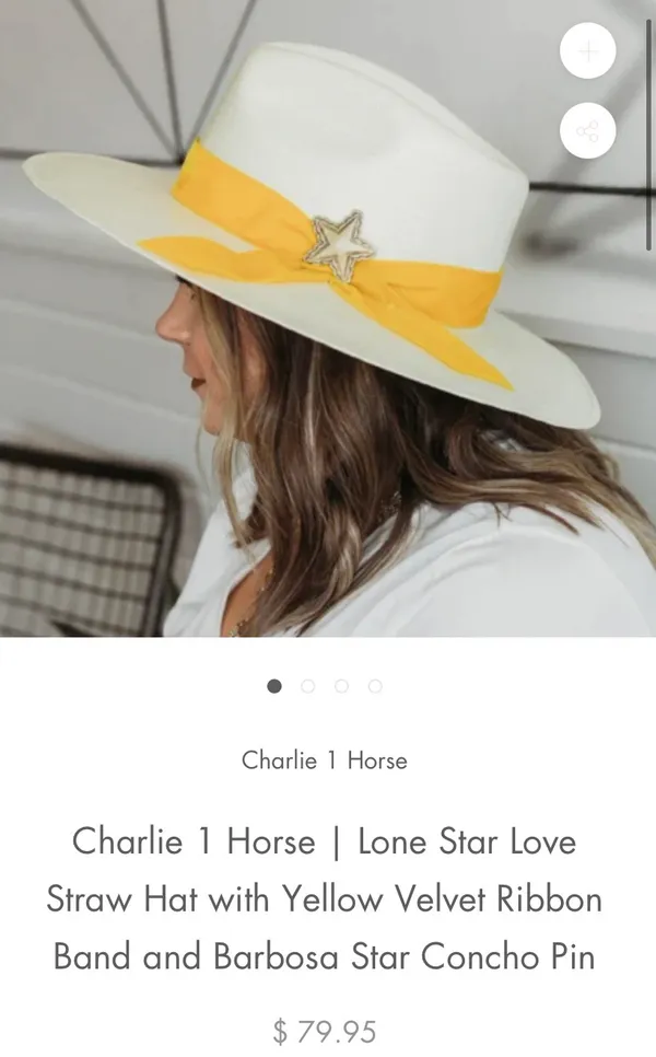 Charlie 1 Horse New Lone Star Straw Hat Sz 7 - Image 3