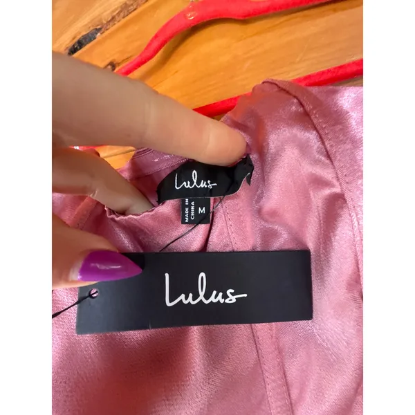 NWT Lulus Extraordinary Presence Pink Satin Strapless Maxi Dress Bridesmaid Sz M - Image 7