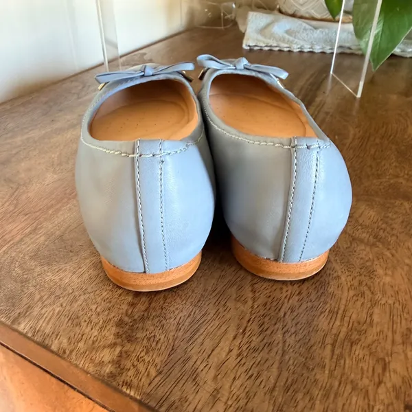 Clarks Grace Lily Ballet Flats Womens 6M Blue Leather Classic Bow Professional - Image 6