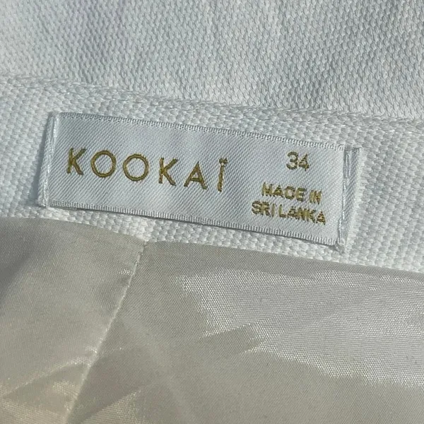 Kookai Oyster Tailored Women White High Rise Straight Leg Trousers Pants Size 34 - Image 4