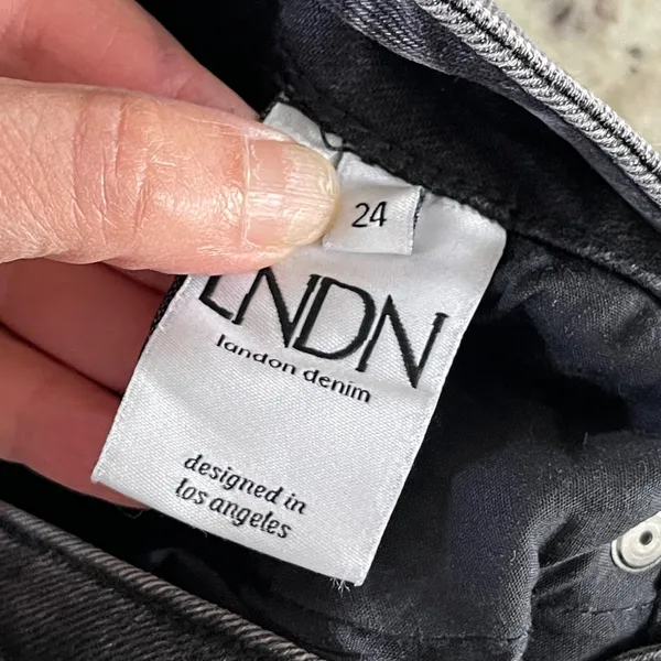 LNDN Denim Flare Jeans Womens 24 Black Vintage Wash‎ Sustainable High Rise NWT - Image 7
