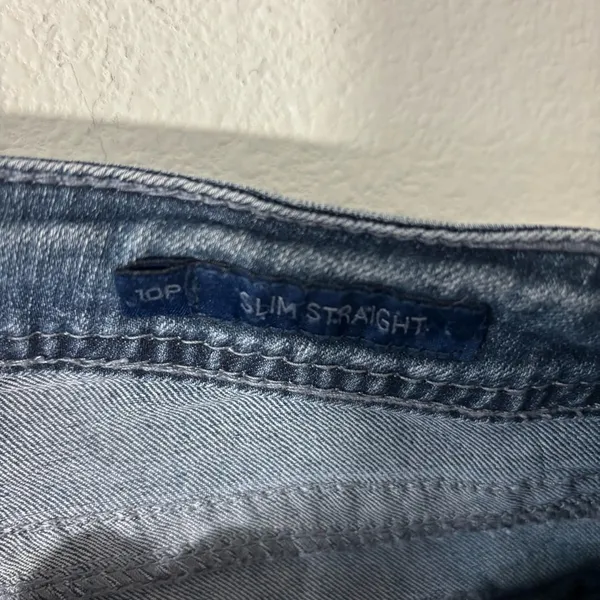 Seven7 Stylish Blue Denim Slim Straight Petite Blue Jeans size 10P - Image 3