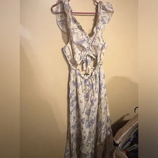 Anthropologie love Sam floral cut out dress small‎ - Image 4