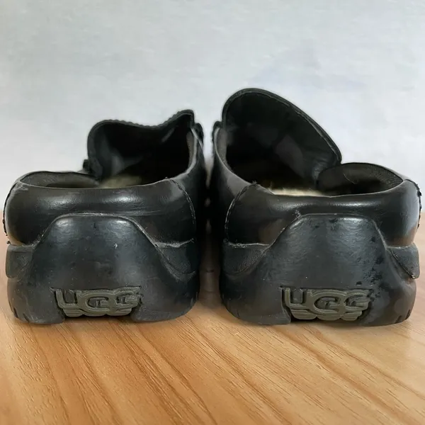 UGG Classic Clog Slip On Black Leather Size 8 - Image 10