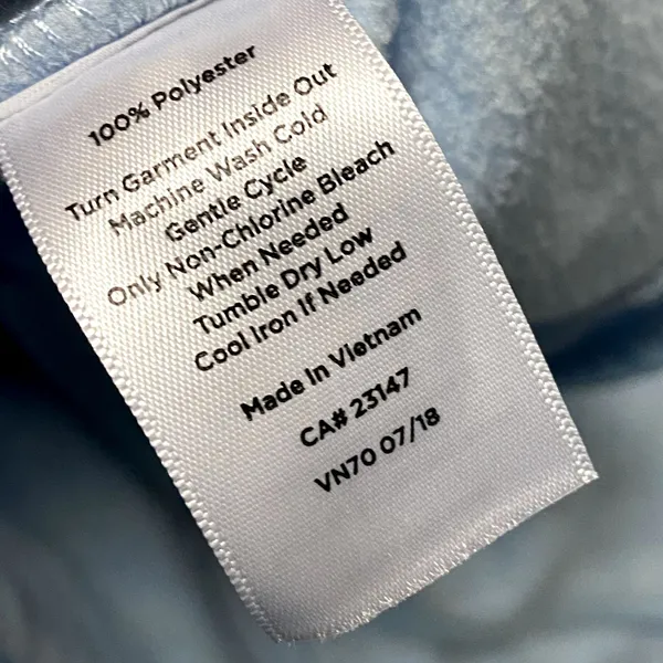 Talbots Womens Jacket XL Blue High Neck Zips Pockets Fleece Cotton Blend‎ - Image 8