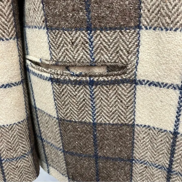 Vintage Bianca Plaid Single Button Wool Blazer‎ Jacket Womens 12 Preppy Classic - Image 5