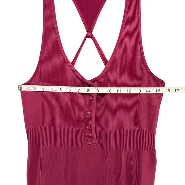Free People Fp Movement Revive Jumpsuit Size M-L Burgundy Ribbed Activewear RARE - Image 6
