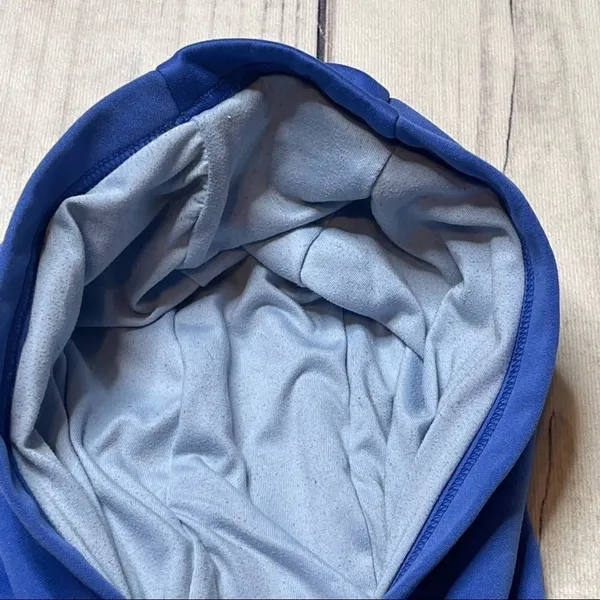 The‎ North Face Blue Logo Pullover Hoodie Sweatshirt Women’s Sz Medium Pocket - Image 6