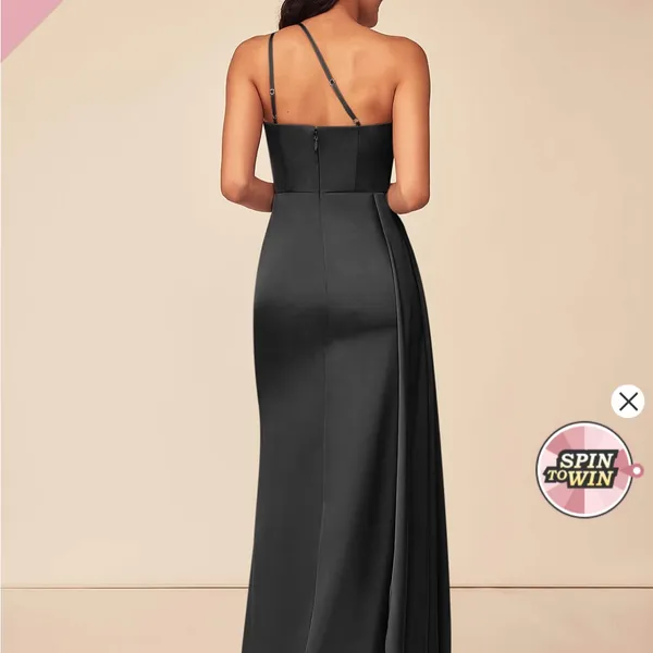 Azazie Black One Shoulder Dress - Image 2