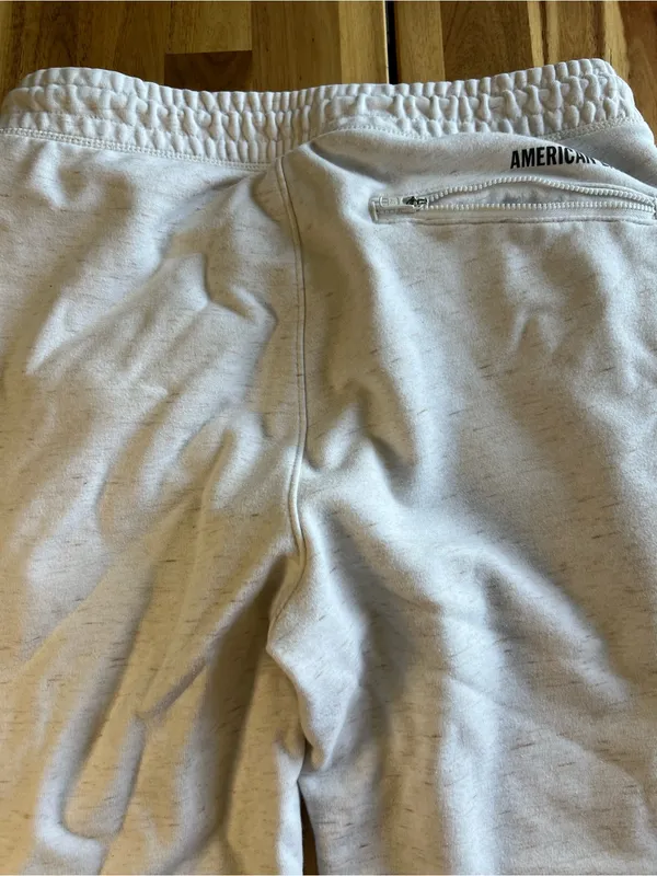 American Eagle Jogger Sweatpants Women’s Medium Cream Zip Pocket Lounge Pants - Image 6