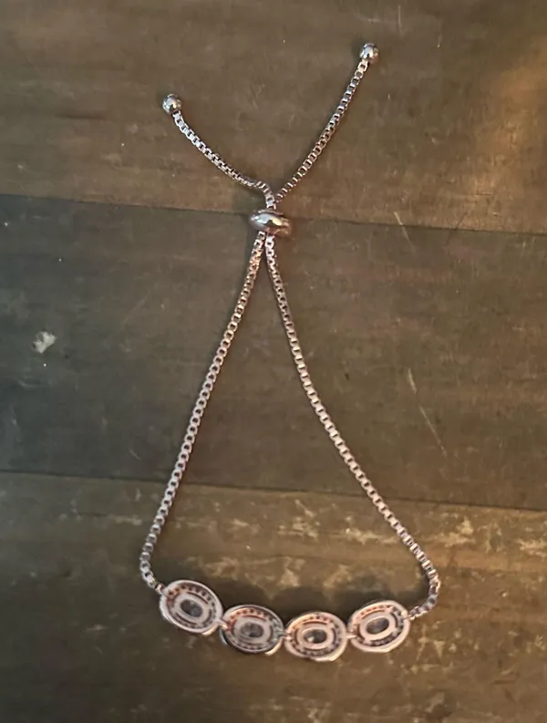 Rose gold cubic zirconia adjustable slide bracelet - Image 6