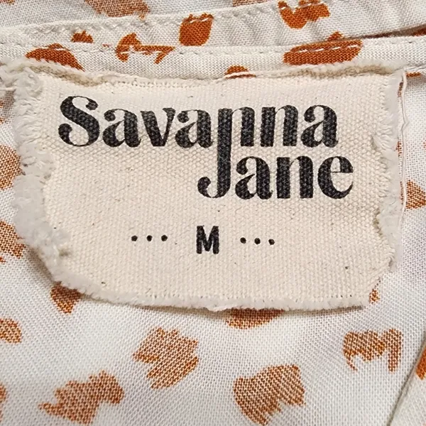 Savanna Jane Peplum Blouse Size Medium White - Image 3