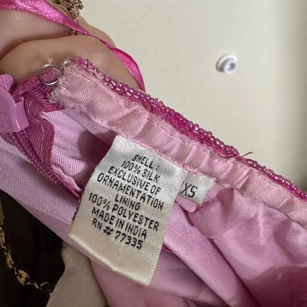 Vintage Y2K Scala Silk Beaded Formal Prom Gown Sz XS‎ in Pink Open Low Back - Image 7