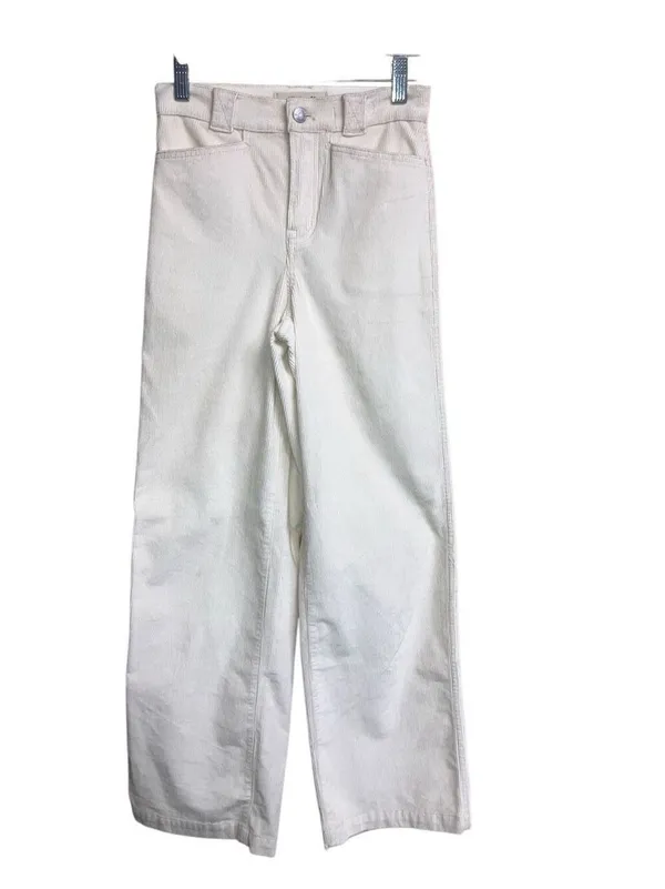 Madewell Emmett Wide-Leg Mid-rise Pants in Corduroy Cream Size 23 - Image 3