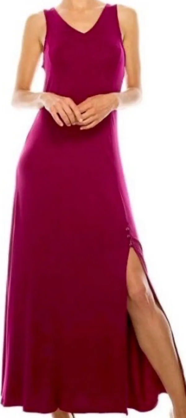 Agnes & Dora Womens Venus Maxi Dress in Wine size S - Image 4