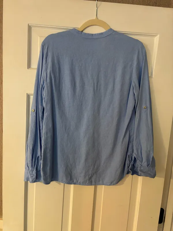 Zara light blue button down blouse  - Image 4