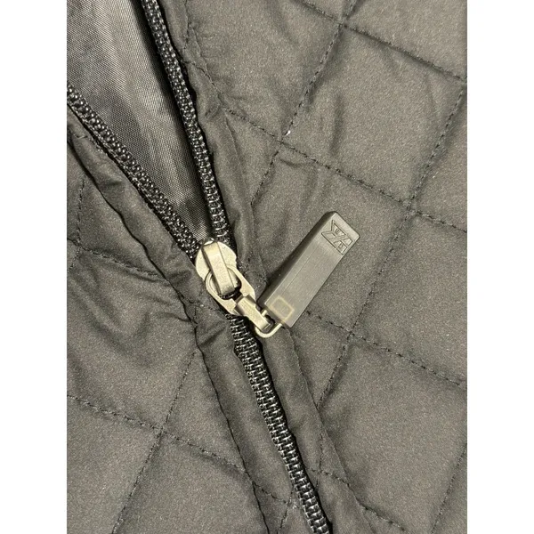Quilted Women's Jacket Medium Black Zip Front Cutter & Buck Miller Lite Logo - Image 4