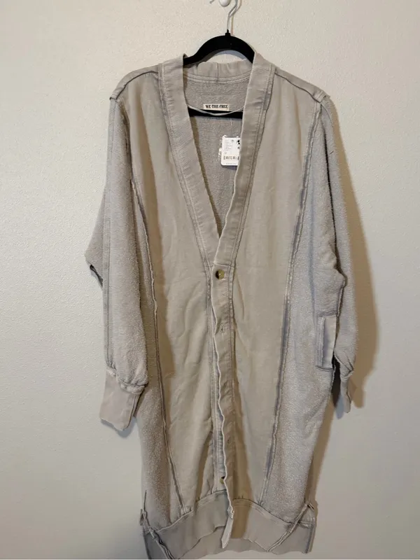 We the free free people dreamy blue cardi- quiet grey NWT $148 XS *see color* - Image 5