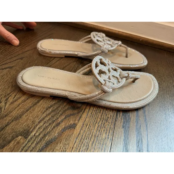 TORY BURCH Women's Miller Knotted Pave Sandal Sz 10 - Image 6