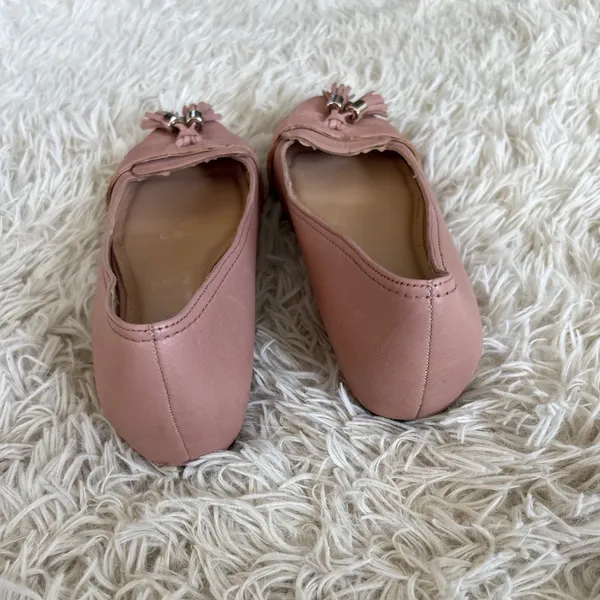 The Limited Pink Leather Tassel Loafer Flats Women Size 7.5 M‎ - Image 4