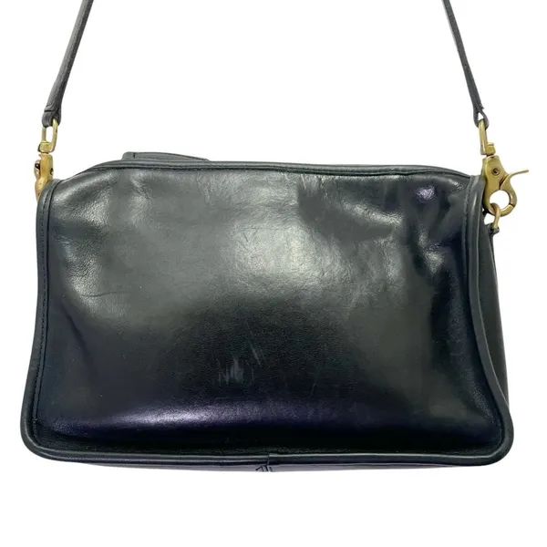 Vintage 70s Coach Leatherworks Black Leather Companion Bag #9300 Made in NYC USA - Image 8