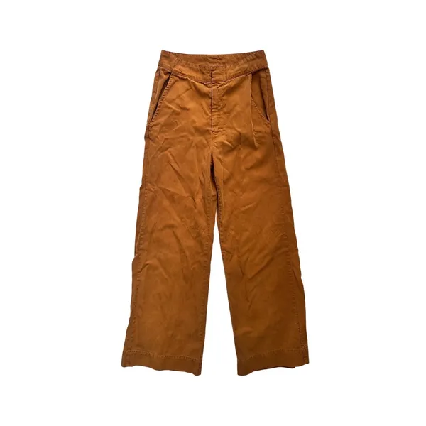 LACAUSA James Trousers Rust Orange Wide Leg Pants LA20192 Size 2 - Image 2