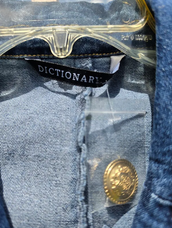 Double-Breasted Denim Vest in Dark Blue with Gold Buttons Small - Image 5