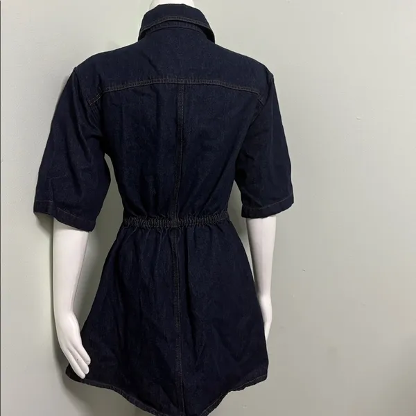 Petal & Pup Rev Mini Short Sleeve Button Denim Dress Size Small NEW - Image 8